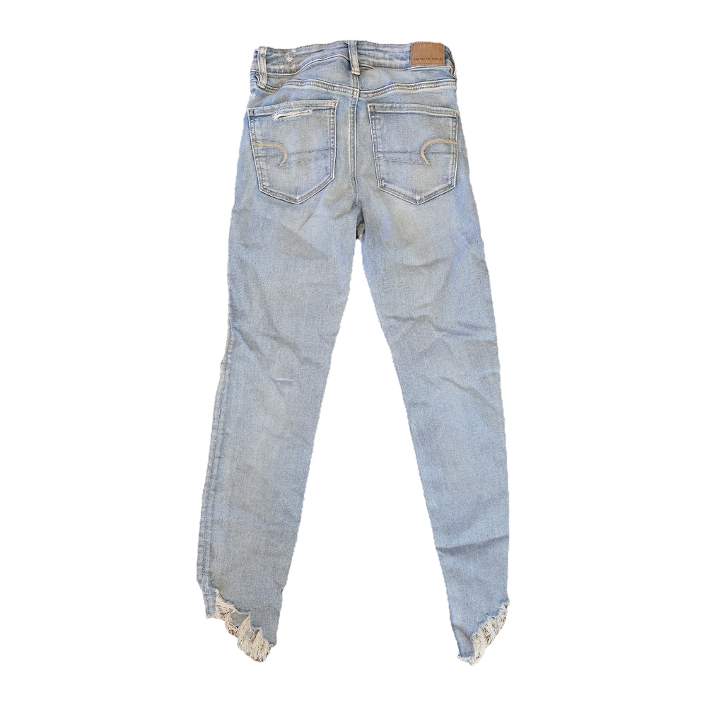 American Eagle Outfitters Light Blue Distressed Skinny Jeans - Picture 2 of 6
